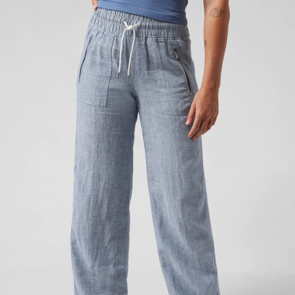 Athleta Cabo Linen Wide Leg Pant
